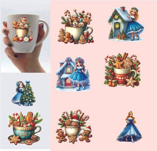Adesivo misto natale blu - adesivo,