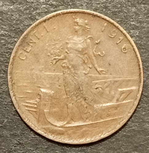 Centesimo lire prora 1916 - lire,