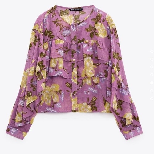 Zara blusa con volant - con, floreale