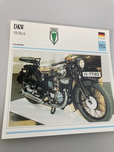 Dkw 350 block - carte, moto