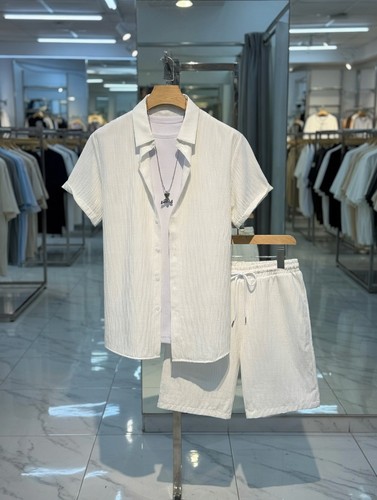 Set camicia shorts uomo - camicia,