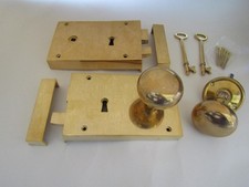 Set pomello serratura cerchio ottone rustico maniglia porta NON LACCATO ottone lucido