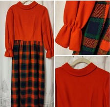 Penneys Loungewear Vintage Casa Abito Accappatoio Camicia da Notte Donna Plaid Taglia 8 