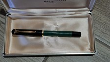 Pelikan stilografica fountain pen a stantuffo nera e verde  MADE IN WEST GERMANY