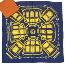 Sciarpa Hermes vintage GIOCO PERFETTO 'LES BERLINES' Foulard Françoise De La Perriere CARRE