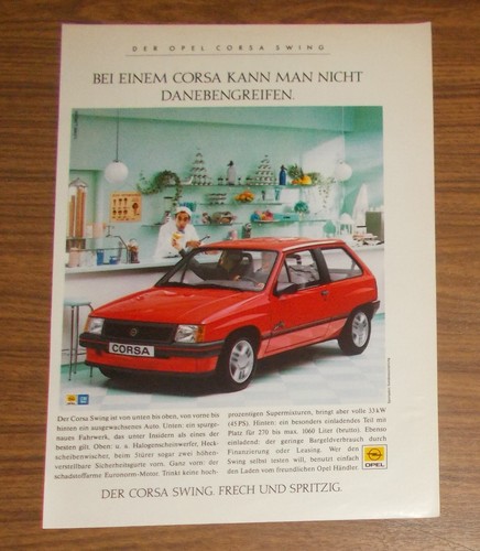 Rara pubblicità opel corsa - rara,