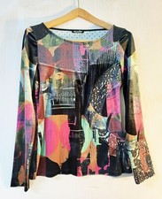 Eroke - Maglia velluto stretch multicolor con paillettes, maniche lunghe - tg 44