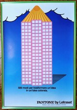 Poster Manifesto pantone by letraset G&R disegno di Simonetta Lucci anni '80