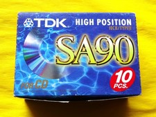 10x TDK SA 90 Cassette Tapes 1997 + IMBALLO ORIGINALE + SIGILLATO ++ in scatola mai aperta ++