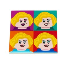 Marylin - Piastrella Lego® 4x4 stampata personalizzata in stile Warhol.