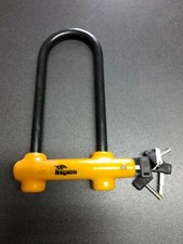 LUCCHETTO ANTIFURTO A "U" RIVESTITO IN GOMMA ANTIGRAFFIO BICI MOTO