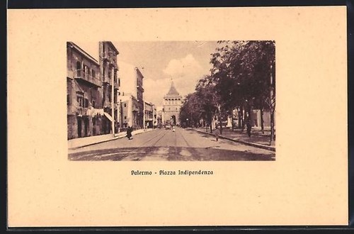 Cartolina palermo piazza - cartolina, palermo,