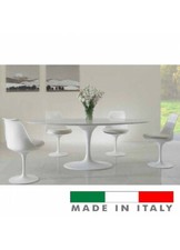   Saarinen tulip Tavolo Tulipano OVALE Marmo Bianco Cristallino Tisch