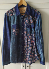 Desigual Blu Casual Camicia Manica Lunga Uomo Taglia L Large