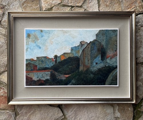 Quadro paesaggio con case - quadro,