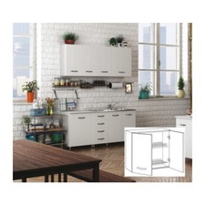 Q.TA' 1 KIT CUCINA PENSILE 2 ANTE SCOLAPIATTI 80X32XH72 CM BIANCO