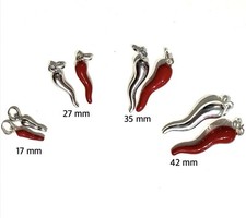 Ciondolo Cornetto Portafortuna Argento 925 | Smaltato o Lucido | Made in Italy