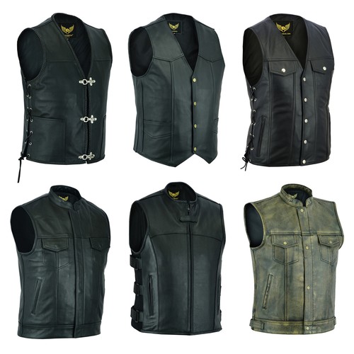 Gilet uomo vera - pelle, biker