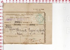 B9544 BIGLIETTO TRENO MILITARE 8° ALPINI UDINE MILANO CONGEDO PAGANI DANTE 1929