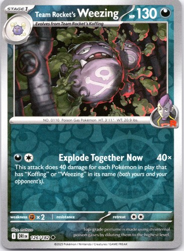 Team rocket weezing 126 - weezing, 126/182