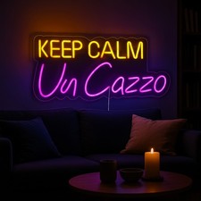 Insegna luminosa Keep Calm, da appendere multicolore