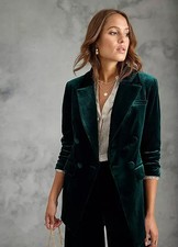 Giacca Blazer In Velluto Verde