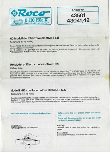 Roco istruzioni originali - istruzioni,