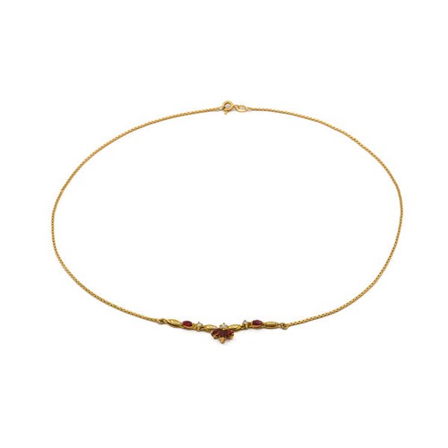 Collana con navette rubino - , e