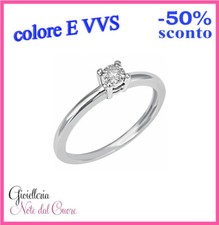 ANELLO SOLITARIO ORO BIANCO