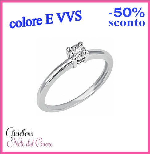 Anello solitario oro bianco - anello,