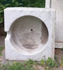 ANTICO LAVANDINO MARMO BIANCO (No Gocciolatoio)- ORIGINALE GENOVESE ANTICO