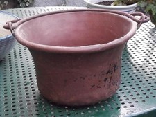 antico pesante paiolo rame fioriera portafiori portaoggetti x locale rustico 