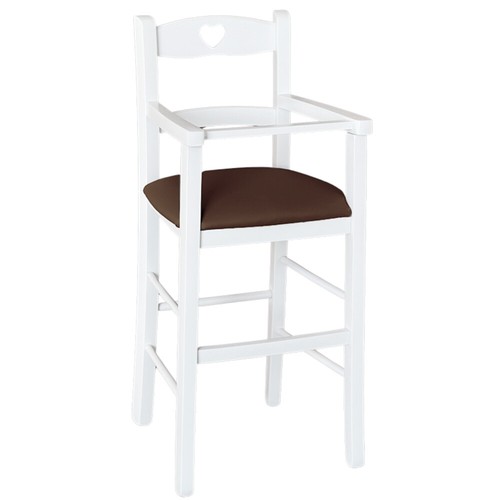 Seggiolone legno bianco con - legno,