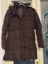 Piumino Donna Best Company Color Cacao Con Cappuccio bordato pelliccia Procione