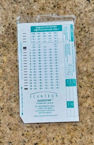 Scantron quizzstrip 815 - scantron,