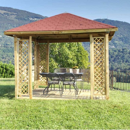 Gazebo legno pino - in,