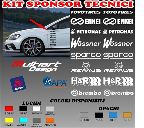 Kit sponsor tecnici adesivi - kit,