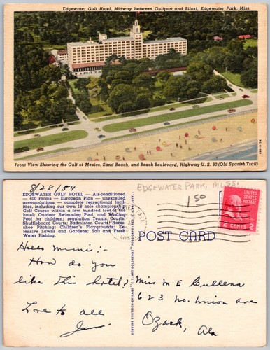 Cartolina edgewater gulf hotel - cartolina,