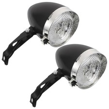  2 luci anteriori rotonde vintage per bicicletta - Faro anteriore retrò a 3 LED