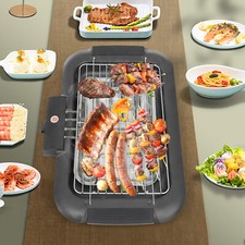 Barbecue Elettrico 6 Velocità Piano Tavolo Elettrico Rettangolare Barbecue da Tavolo 2000W