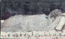 Luciano Verdiani ( Torino 1929-1992 ) Nudo  1962, Galleria L'Approdo , olio tela