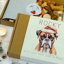 Boxer cane regalo di Natale - scatola personalizzata di dolcetti per cani - confezione regalo natale per cani - cucciolo