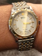 Raro orologio svizzero vintage anni 90 analogico Brocot 1826 vetro zaffiro, contiene oro