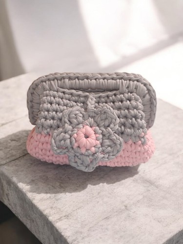 Clutch bag uncinetto rosa - bag,
