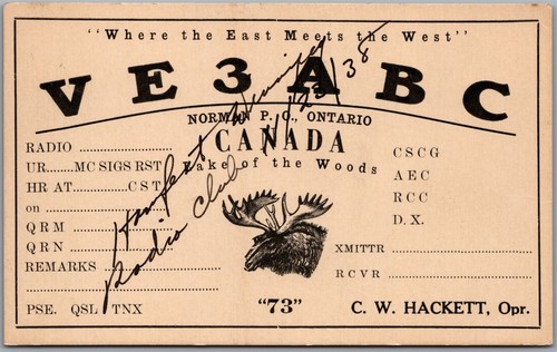 Qsl 1938 amateur ham radio - amateur,