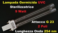 Lampadina UV-UVC 9 Watt Lampada neon Germicida PL-S G23 Sterilizzatrice laghetto