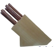 Ceppo legno con 6 coltelli - ceppo,