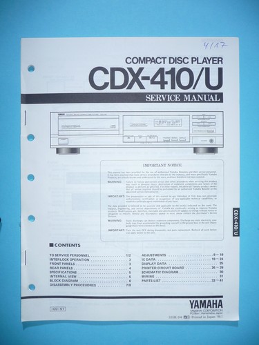 Manuale servizio per - per, yamaha