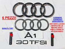 Kit 6 Stemmi A1 8X Loghi Anelli Anteriore e Posteriore + 30 TFSI + 2 SLINE 1°ser