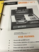 GRUNDIG WK2503 CAR RADIO SPEC